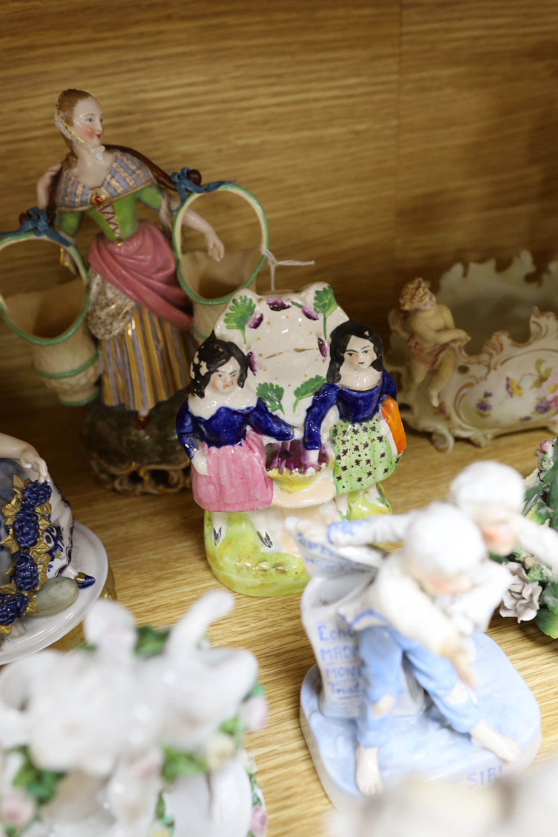 A group of continental and British porcelain figures and ornaments, to include Coalport, Staffordshire, Unterweissbach and others